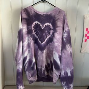 Urban Outfitters tie-dyed heart sweatshirt.